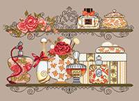 Cross stitch kit (Linen). Parfums de Paris